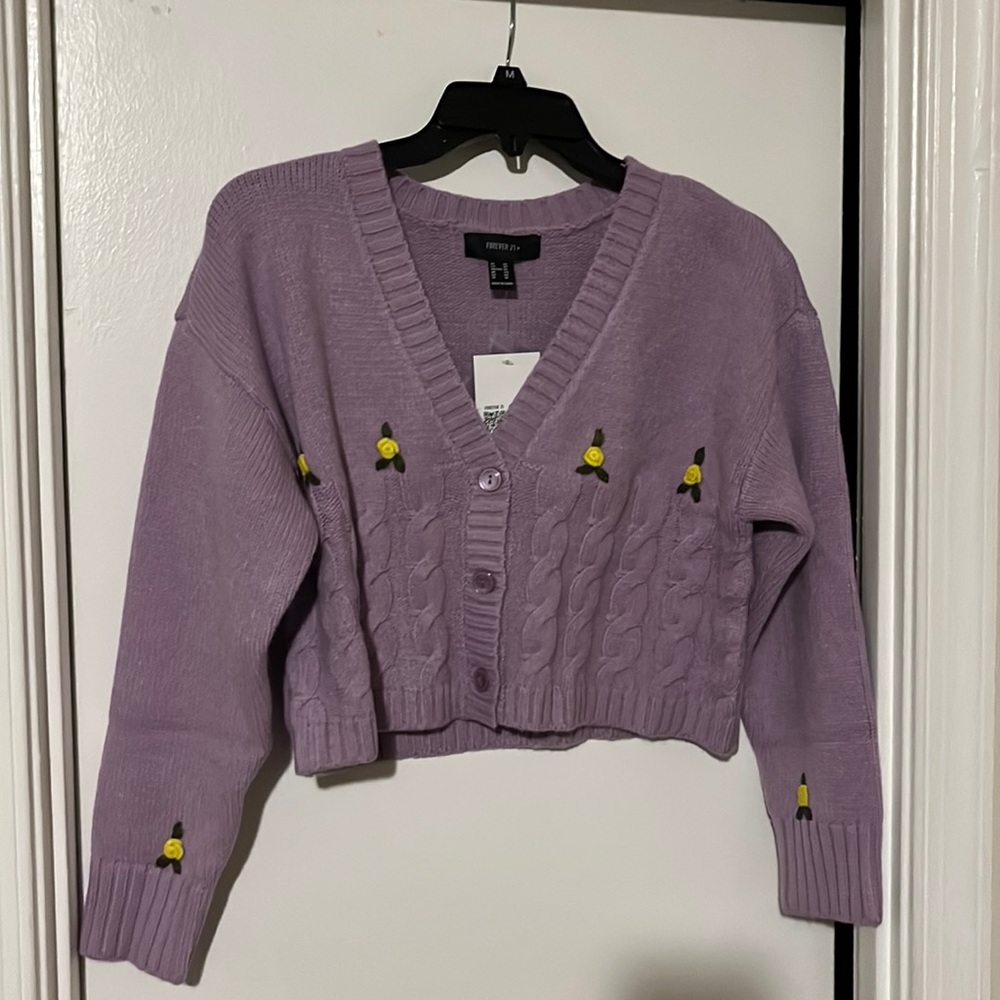Plus size floral cardigan sweater. Shipping is temporarily unavailable.